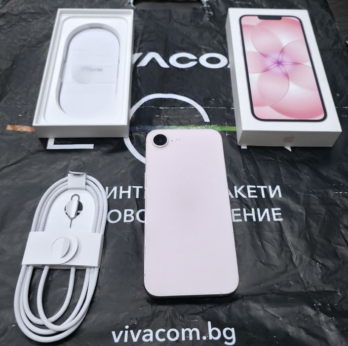 КАТО НОВ 512GB iPhone 17e Vivacom Гаранция 2028г. Pink | Розов