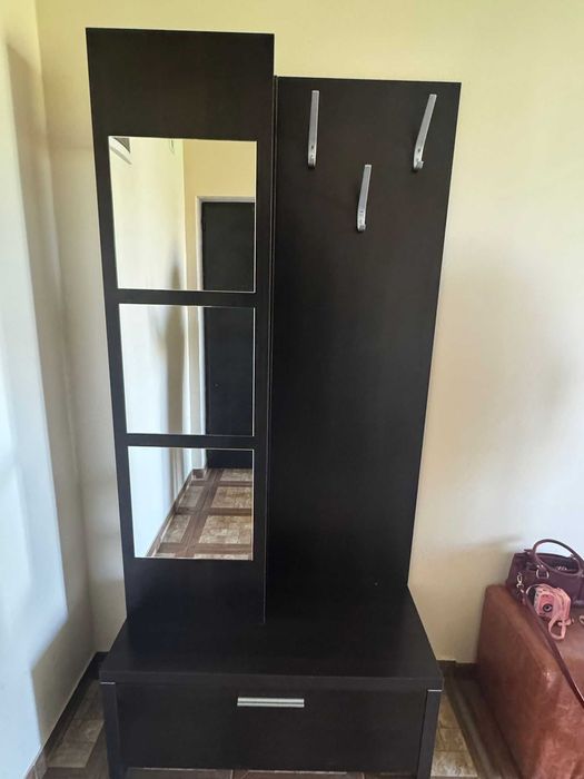 Cuier hol cu oglinda si pantofar