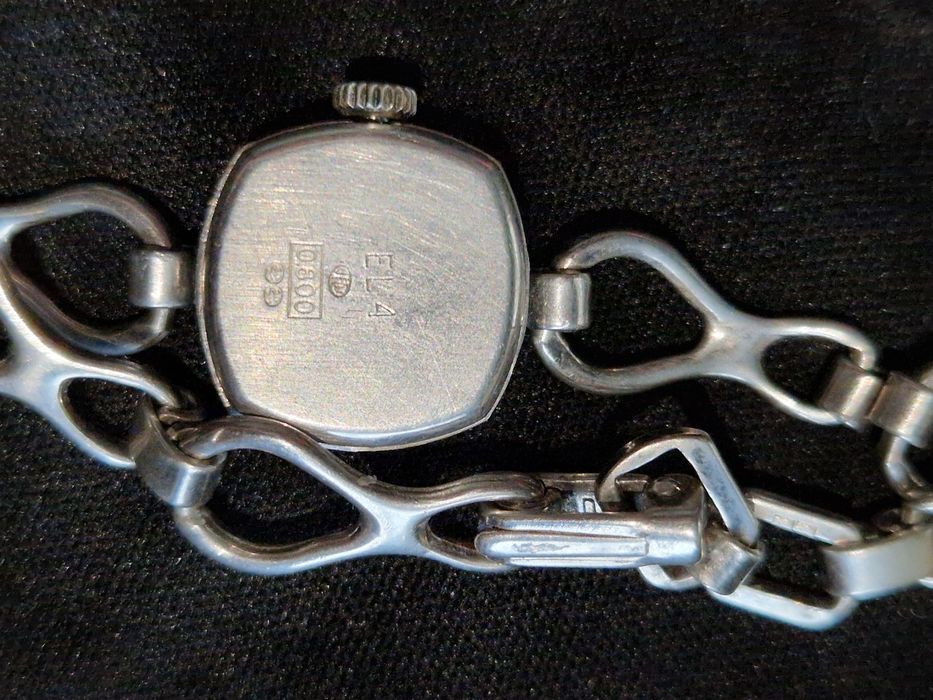 Superb ceas dama argint masiv 800 germany mecanic 17 jewels