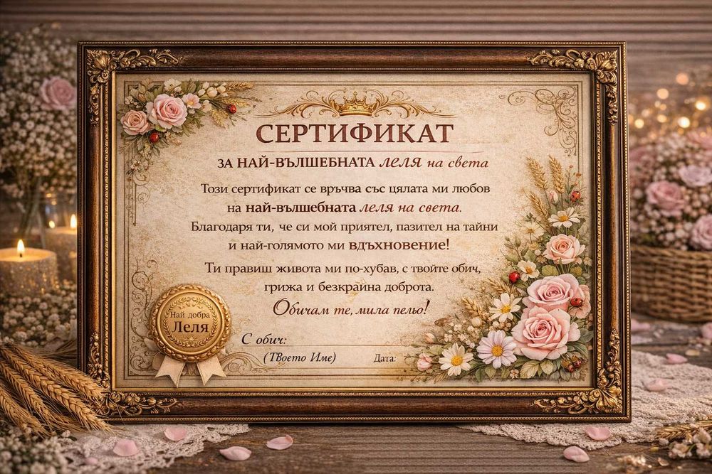 Подарък за леля – персонализирана тениска / картина / сертификат