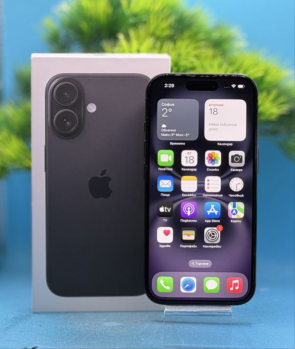 ГАРАНЦИОНЕН!!! Apple iPhone 16, 128GB, 5G, Black