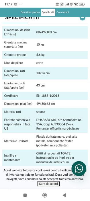 Căruț bebe coccolle stare perfecta