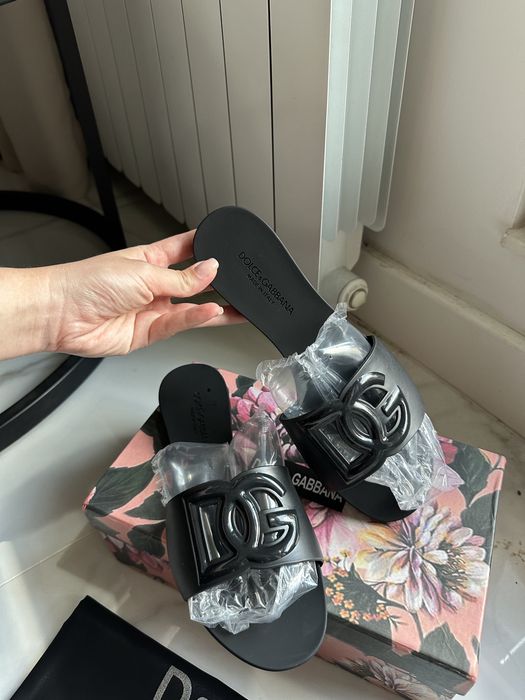Плажни черни дамски чехли сандали Dolce and Gabbana - 39  38 номер
