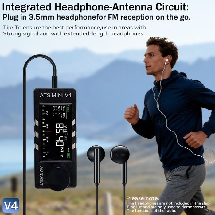 Metal  V4 ATS Mini SI4732 DSP Radio Receptor pe Toate Benzile
