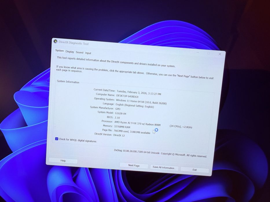 Mini Laptop UMPC GPD Pocket 4 8,8” Gaming AMD AI9 HX370, 32GB DDR5 2TB