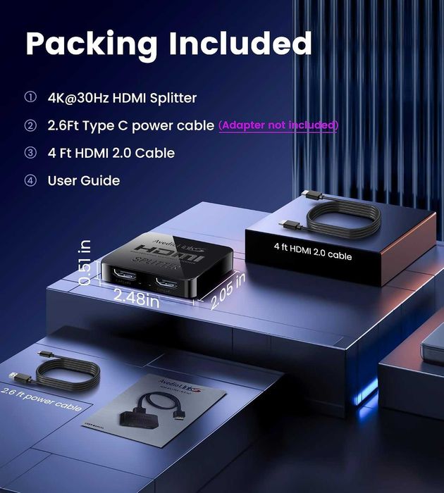 Avedio Links - HDMI сплитер 1 вход 2 4K изход
