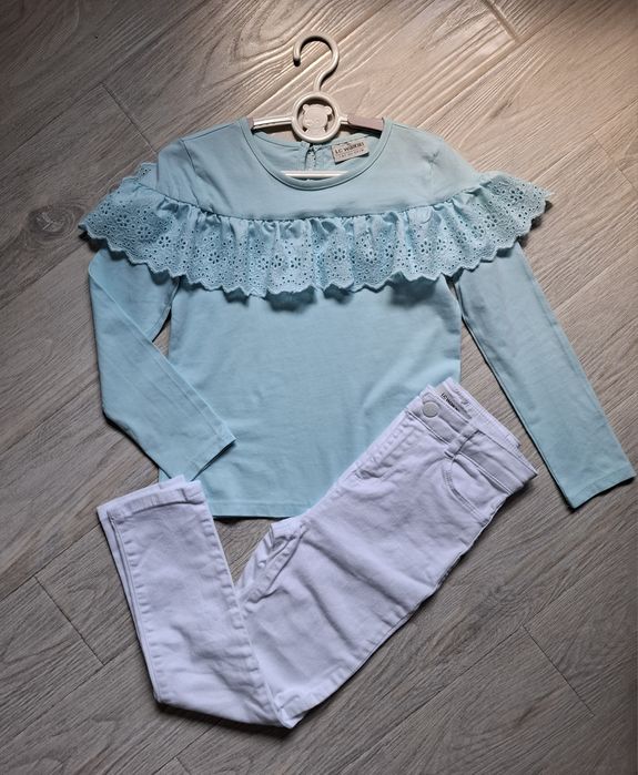 Джинсы+блузка 6-7 лет