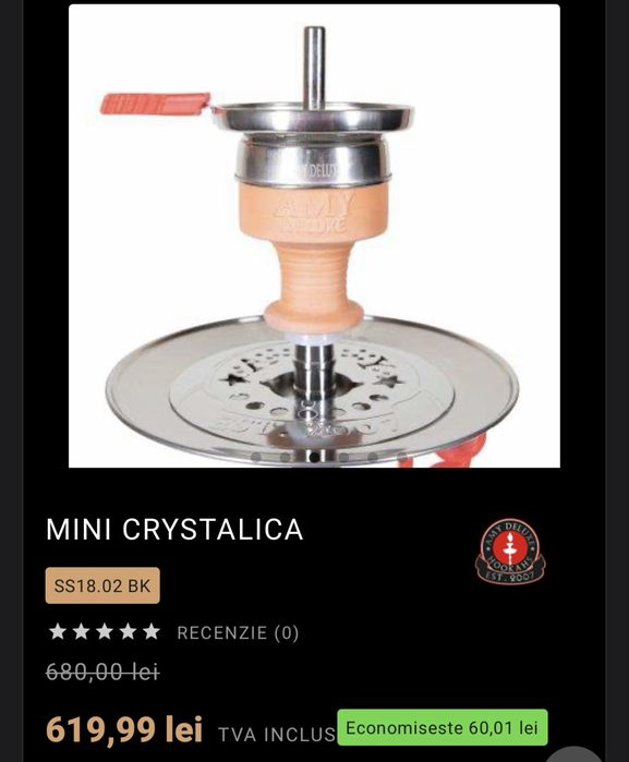 Narghilea mini amy deluxe crystalica
