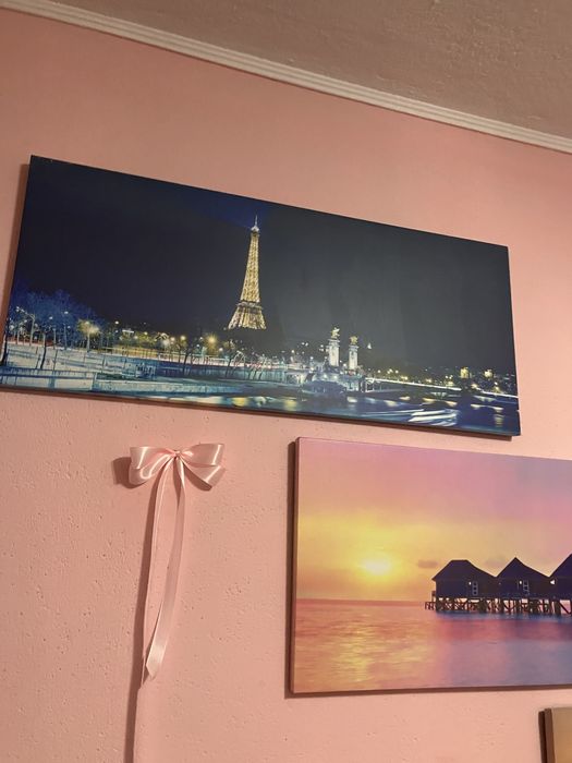 Trei tablouri tip cavas cu leduri