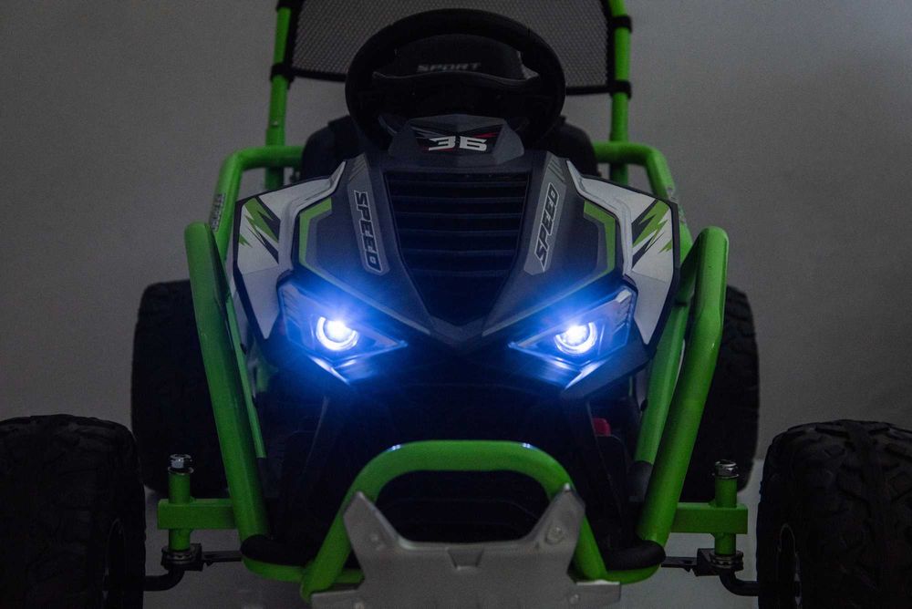 Go-Kart electric cu functie DRIFT 2x 150W 24V 10Ah scaun tapitat Green