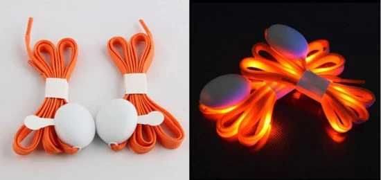 Светещи диодни връзки за обувки- оранжеви 120 см;