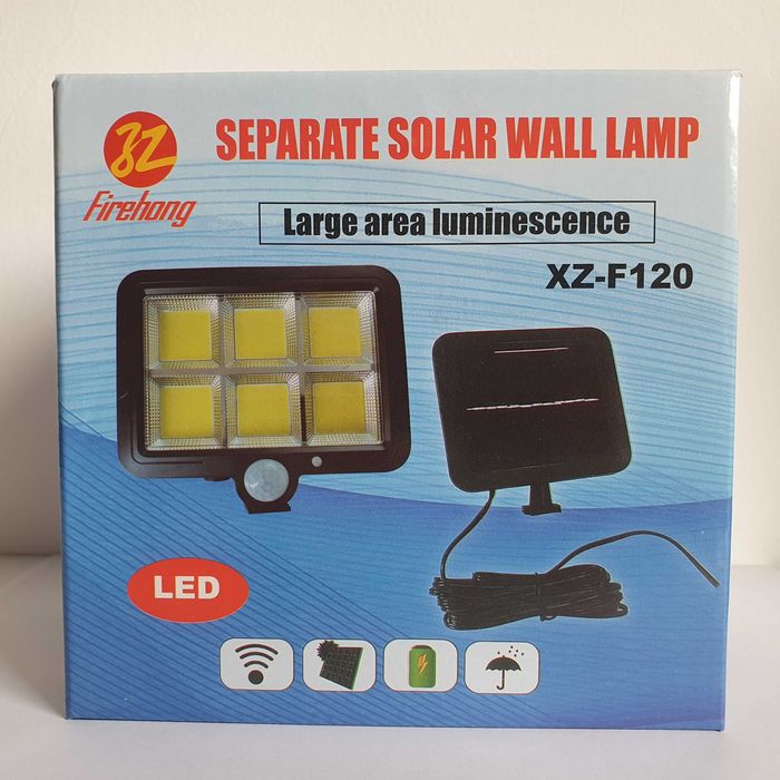 Lampă LED cu panou solar, Senzor de mișcare și lumină crepuscular