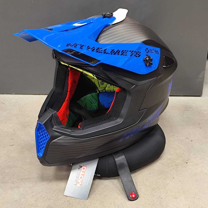 ПРОМОЦИЯ  Мотокрос каска MT Falcon SYSTEM-MATT BLUE - Код: 35277