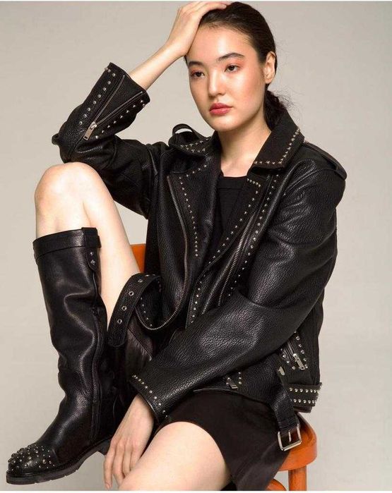 Кожаная женская косуха