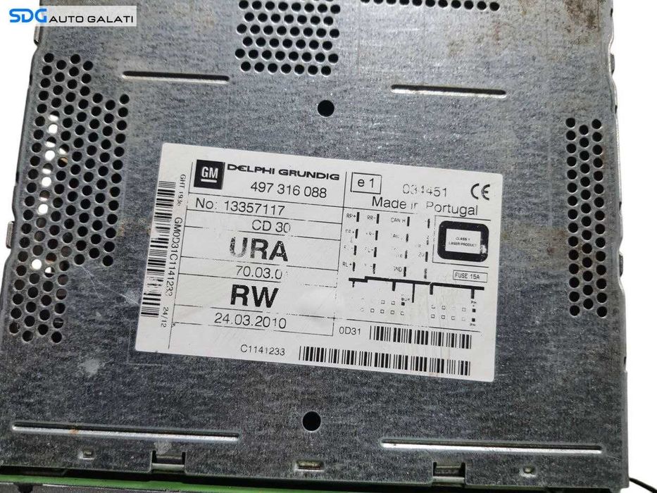 Unitate Radio CD Player Opel Astra H 2004 - 2010 Cod 13357117 [N2226]