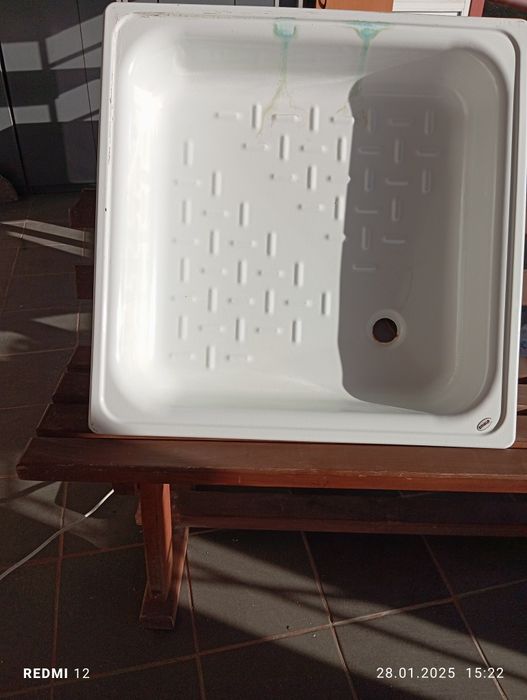 Cădiță duș pătrată, emailata