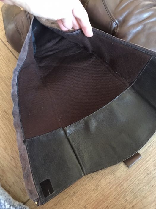 Чанта и Ботуши от естествена мека кожа в цвят мляко с какао