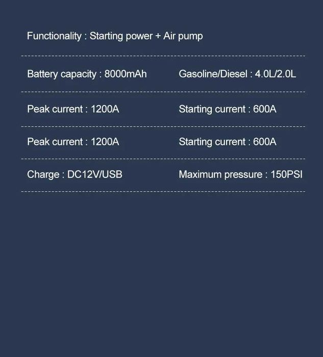 ДЖЪМП СТАРТЕР 4в1 КОМПРЕСОР за гуми за кола автомобил Jump Starter