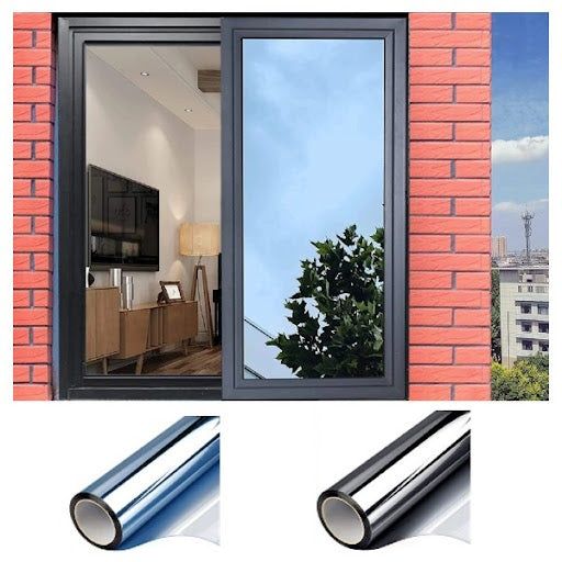 Folie solara reflexiva silver tip oglinda pentru geamuri