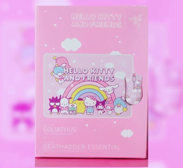 (2в1) Razer KITTY коврик+мышь Deathadder essential