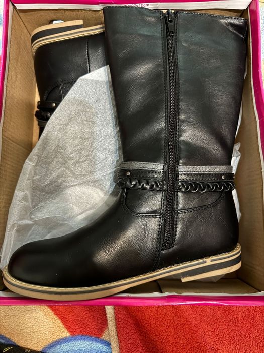 сапоги детские весенние черные