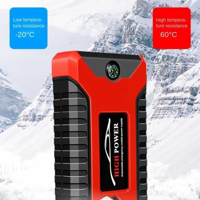 Автомобилен стартер Jump Starter 9800mAh, 12V, ток 600A с компресор