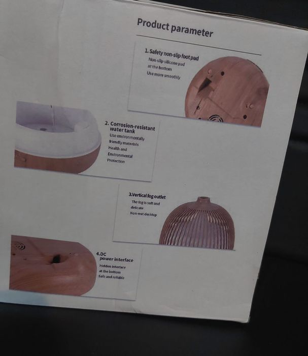 Difuzor de Aromaterapie cu LED – Design Imitatie Lemn, 300–500 ml, 7 C
