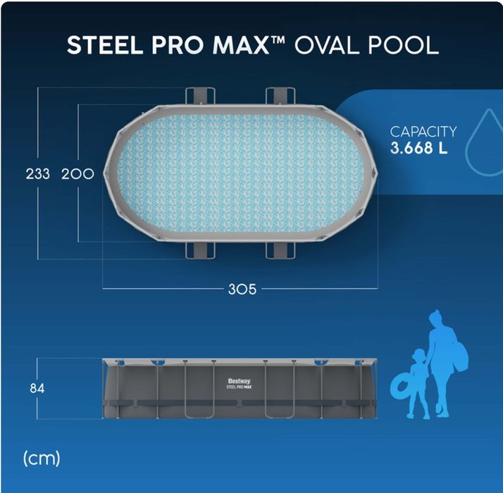НОВ луксозен басейн OVAL 3.05м-2м-84см