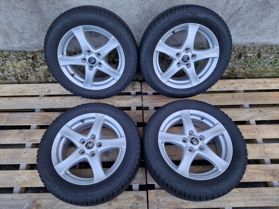 Jante 5x112 Skoda Octavia anvelope iarna 205 55 16 Firestone 2024