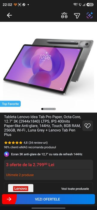 Tableta Lenovo Idea Tab Pro Paper
