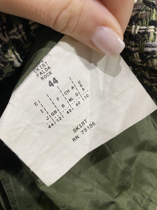 Мини пола от вълнен туид Max & Co в зелено