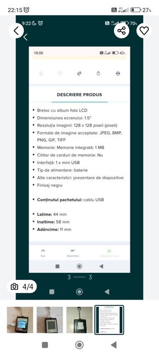 breloc digital cu album foto Lcd