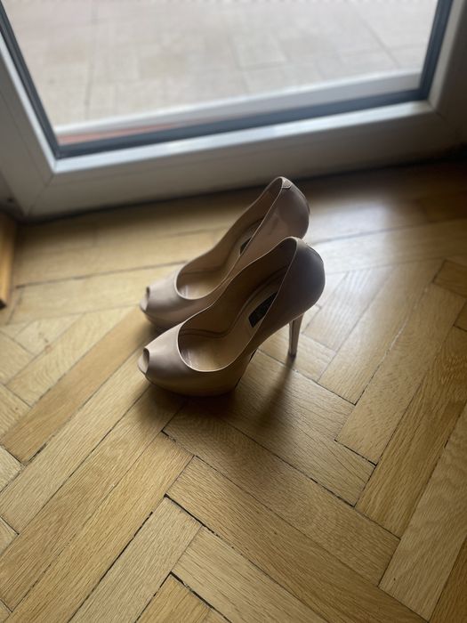 Pantofi nude musette toc 14 centimetri