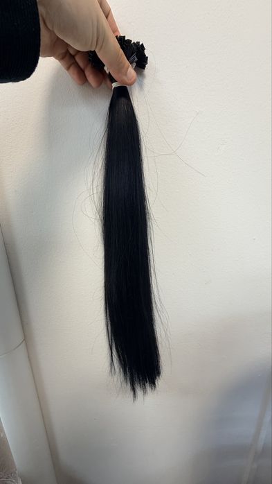 кератинови кичури от естествена коса 100 гр 50 см