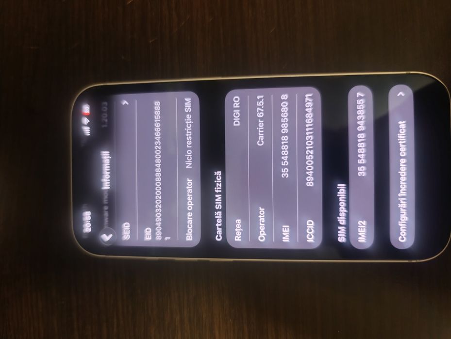 Iphone 17 Pro 100% sanatate 256GB