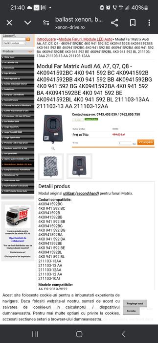 Modul far Matrix Audi A6,A7 Q7 Q8