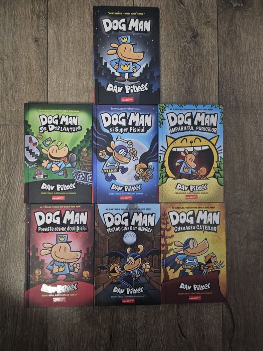 Set 9 cărți copii Dog Man și Super Pisoi
