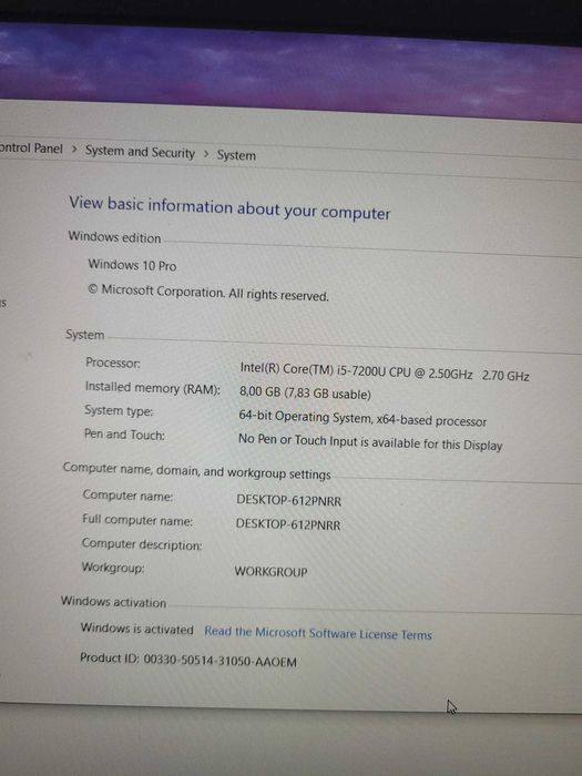 laptop Fujitsu u757 intel i5 gen 7 ssd