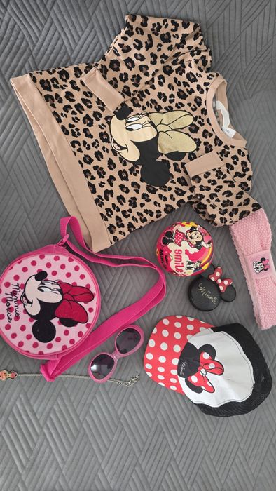 Set Minnie pentru fetițe/ Set Minnie pluș și pătură