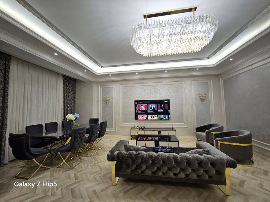 3-комнатная квартира с дорогим ремонтом, вид на фонтан, Ташкент Сити