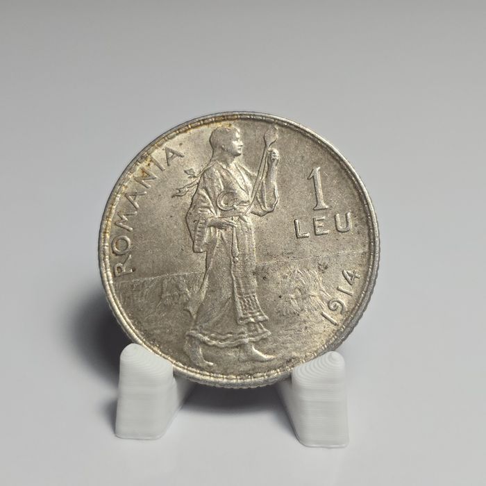 Moneda 1 leu 1914 UNC carol