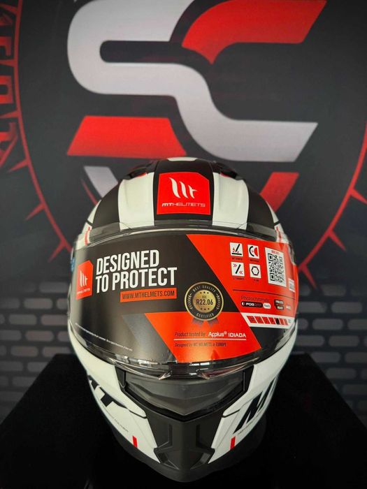 НОВА Каска MT Stinger 2 Zivze B5 Matt Black/White/Red