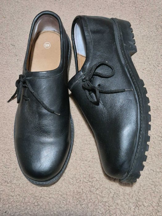 Pantofi barbatesti, piele naturala, 46, impecabili, noi, negri