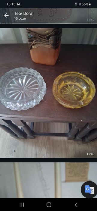 Vand 4 pahare de cristal rosu