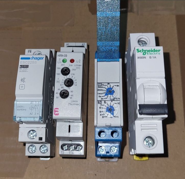 Set protectie tensiune -  Eti HRN 33 + releu timp + contactor Hager.