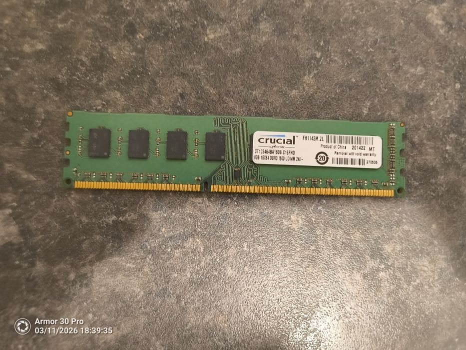 RAM памет Crucial DDR3 8GB 1600 MHz