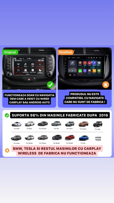 Adaptor Wireless Carplay / Adaptor Wireless Android Auto | Navigatie