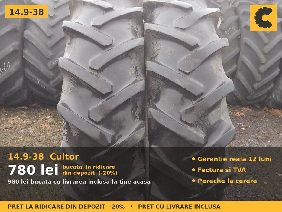 Anvelope Cauciucuri 14.9-38 14.9R38 14.9 38 14938 Cultor Tractor Punte Spate Utilaje Agricole SH Second Hand SECOND HAND Garantie 1 An