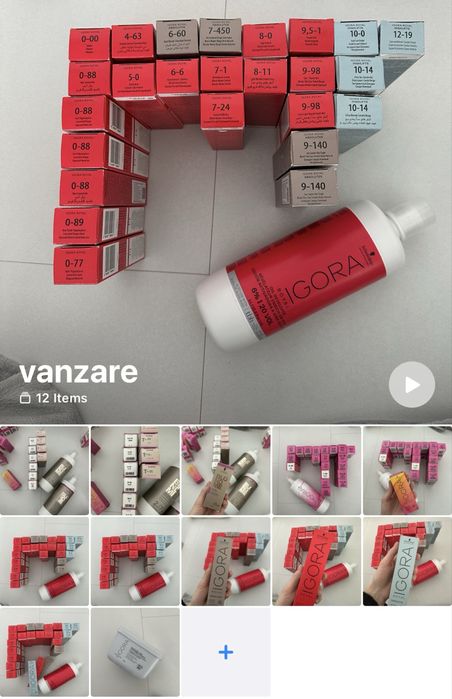 Lot Schwarzkopf Professional - toner, vopsea permanentă, oxidant si pudra 7ton
