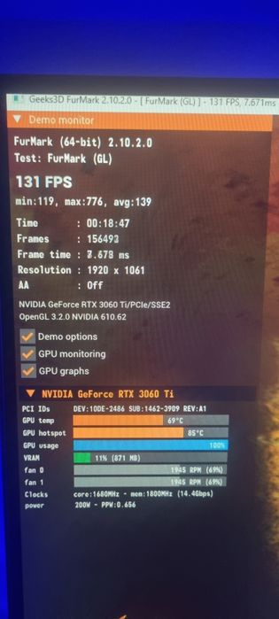 Nvidia RTX 3060 ti ventus 2x OC 8Gb
